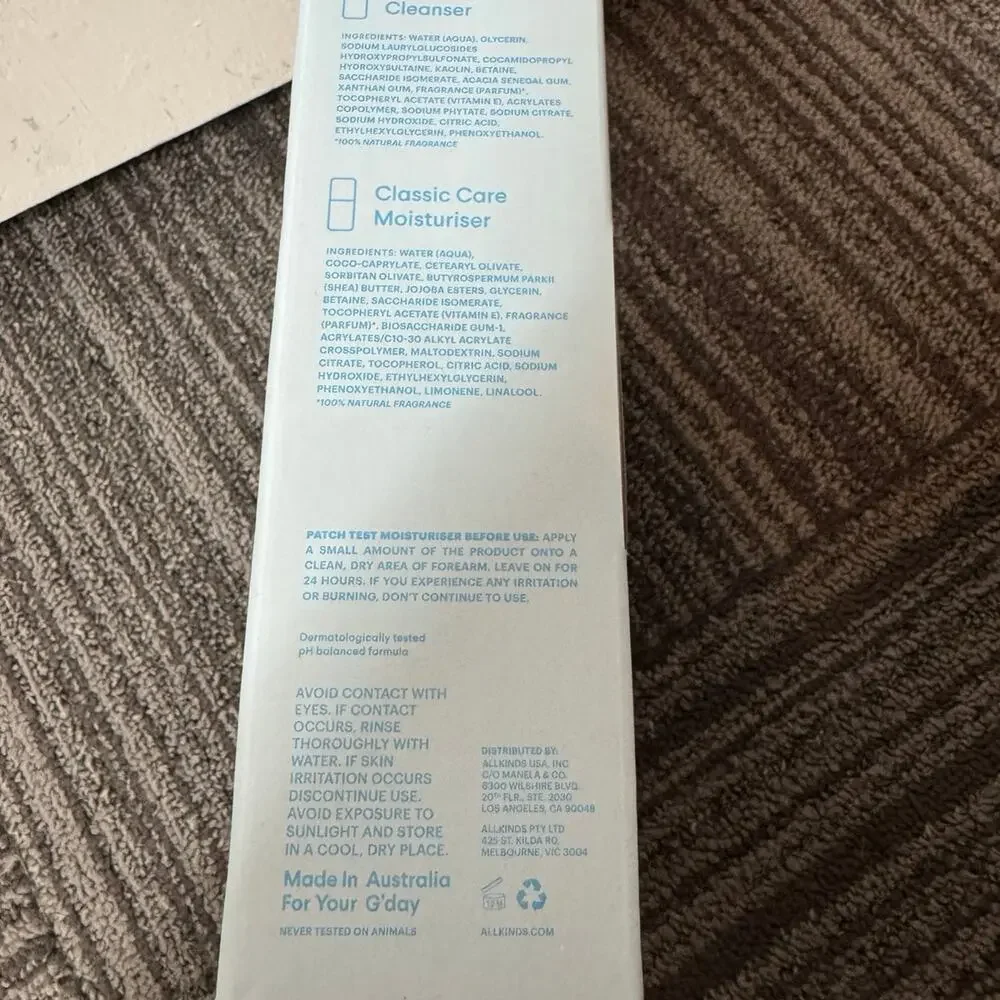 AllKinds Classic Care Daily Routine Set Cleanser Moisturiser Open Box Australia